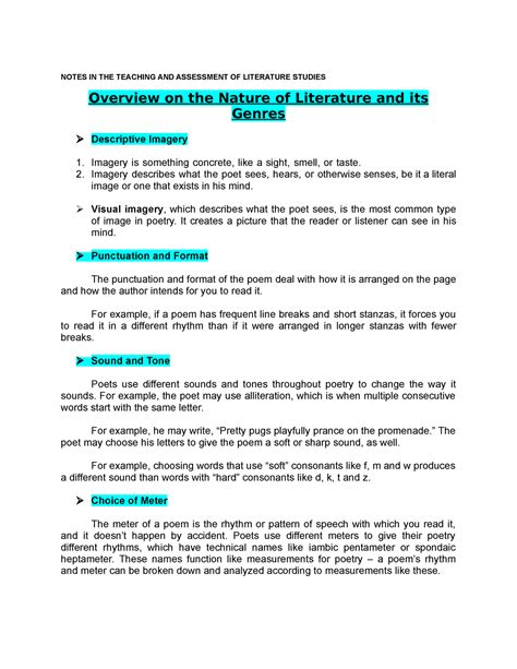 Literary Imagery Examples