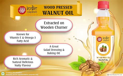 IndicWisdom Wood Pressed Walnut Oil 100ml (Cold Pressed - Extracted on ...