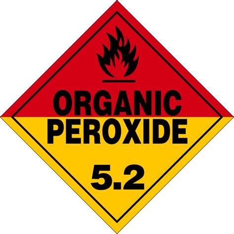 Class 5 – Oxidizing Substances & Organic Peroxides – Placards and Labels according 49 CFR 173.2 ...