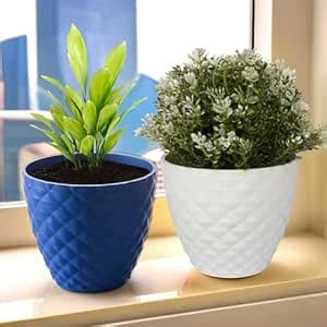 Kuber Industries Diamond Flower Pots (Pack of 2) - 6 Inch for Indoor ...