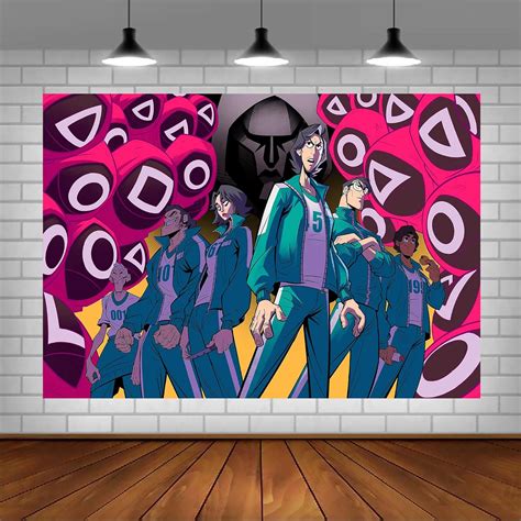 Luche Squid Game Themed Backdrop Banner - Halloween Party India | Ubuy