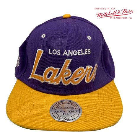MITCHELL & NESS Los Angeles Lakers NBA Snapback Hat Purple Yellow | Los ...