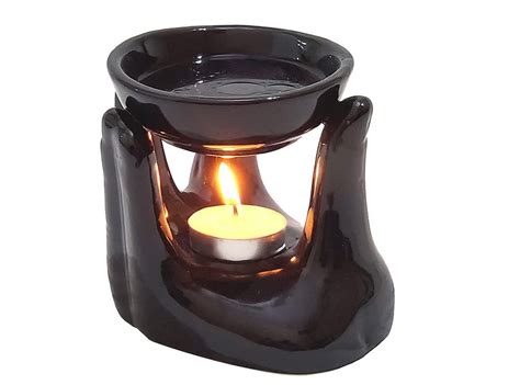 Pure Source India Ceramic Hand Type Oil Burner for Home, Office, with 1 ...
