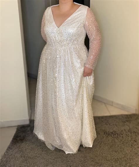 Plus Size Sequin Wedding Dress