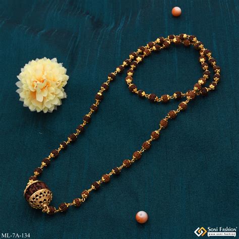 Superior quality gorgeous design gold plated rudraksha mala for men ...