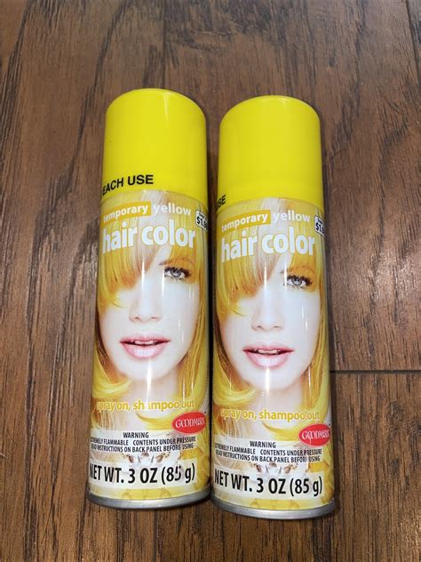 Goodmark Temporary YELLOW Hair Color - Spray On, Shampoo Out - 2 Pack ...