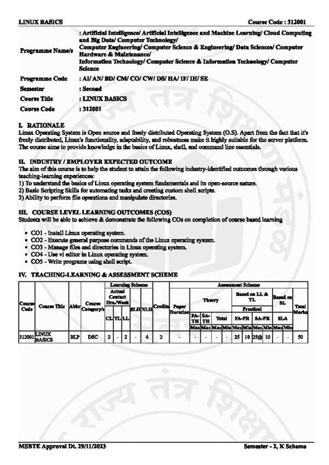 LINUX BASICS 312001 - Summary and Learning Outcomes for Course - Studocu