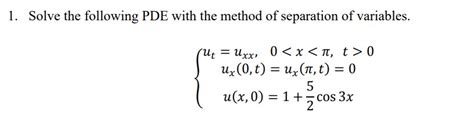 Image result for PDE2 Method of Separation of Variables Solved Examples