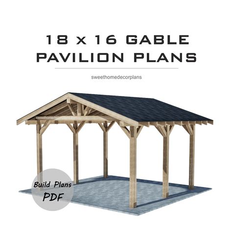 DIY 18 x 16 gable pavilion plans. Covered carport plans. Woo | Inspire ...