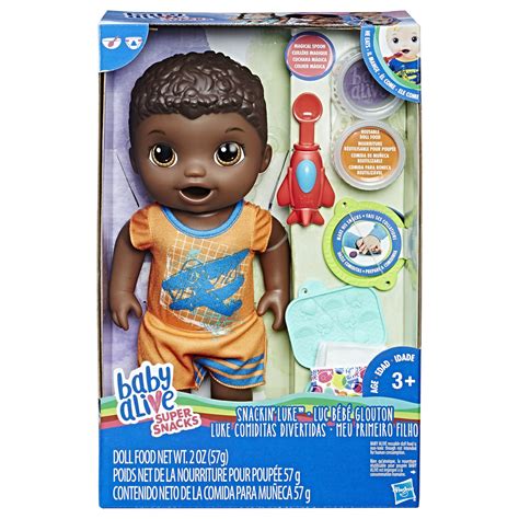 Hasbro - Baby Alive Boy Doll Snackin' Luke, African American: Buy ...