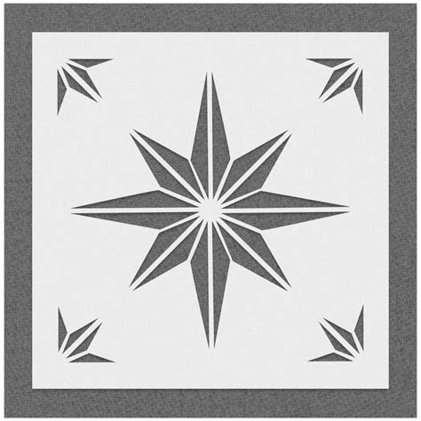 Star Floor Tile Pattern Stencil | Stencils, Patterned floor tiles ...