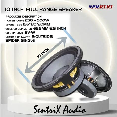 SentriX 10" Full Range Speaker | 500W Max | 8 Ohm