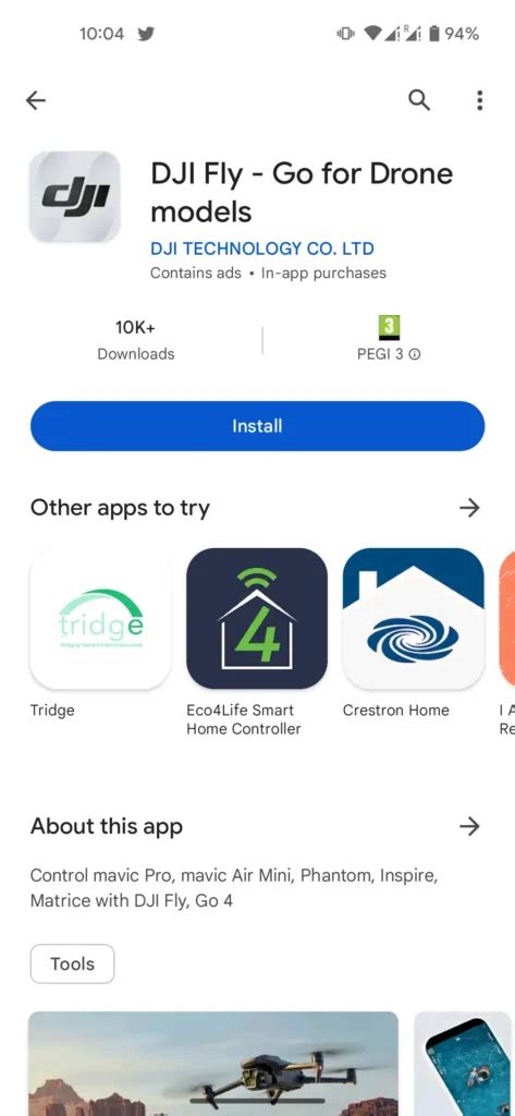 Image result for Install DJI Fly Android