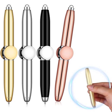 4 Pcs Fidget Pen Spinner Pen with LED Light Multi Functional Spinning ...