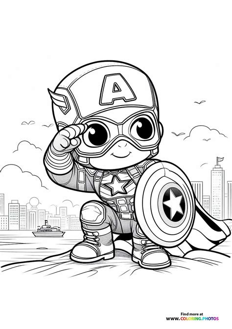 Captain America Coloring Pages Easy