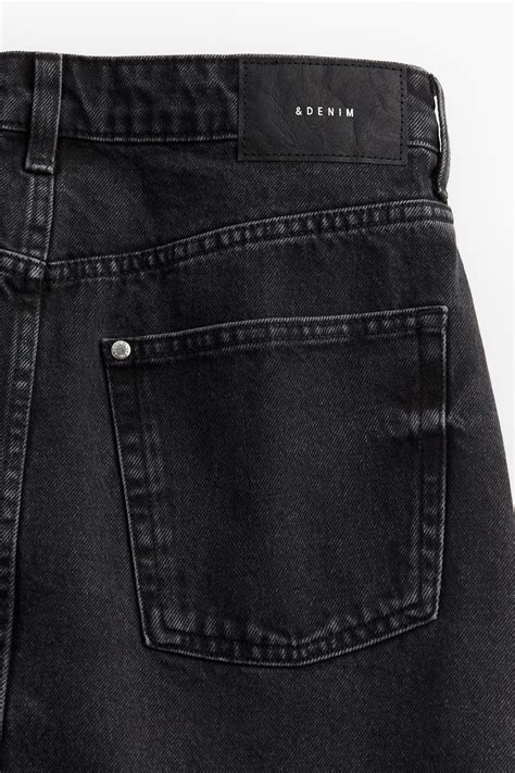 Wrapover-waist denim skirt - Black - Ladies | H&M IN