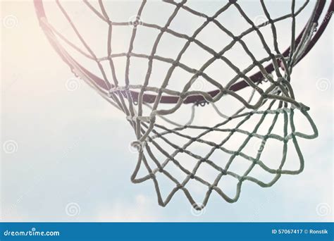 Closeup of Outdoor Basketball Hoop Net Stock Image - Image of leisure ...