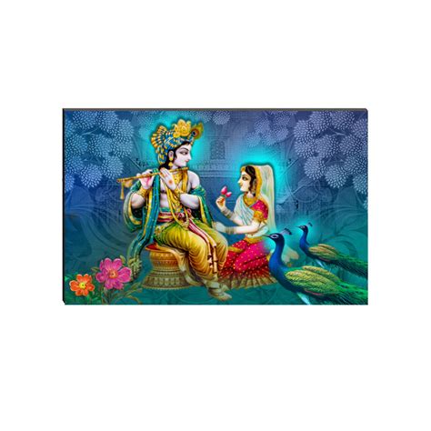 6MM MDF Radha Krishna Playing Flute Satin Matt Texture UV Art Painting ...