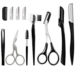 Eyebrow Razor,AWECOT 6 in 1 Eyebrow Kit, Including Facial Trimmer ...