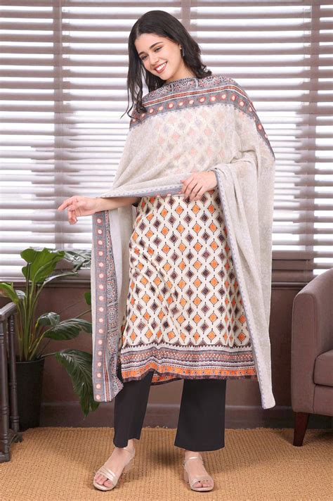Buy Orange and Black Abstract Printed Georgette Dupatta Online for ...