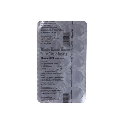 Phoscut-Fer Tablet 10's Price, Uses, Side Effects, Composition - Apollo ...
