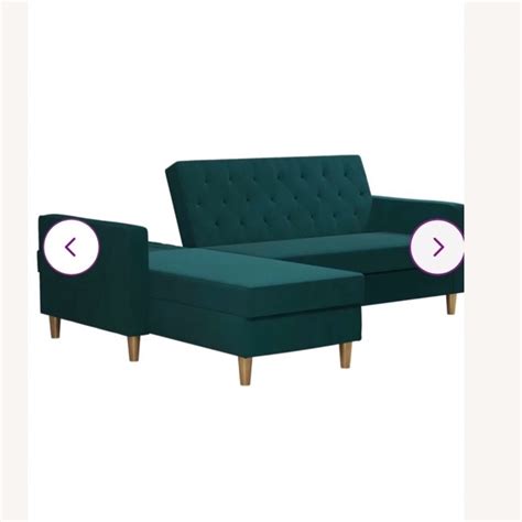 Wayfair Velvet Green Liberty Sectional Sofa w/ Storage - AptDeco