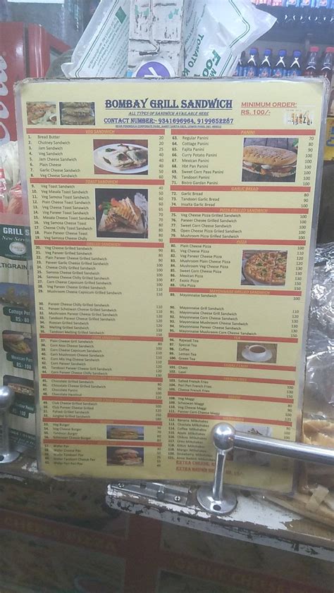 Menu at Bombay Grill Sandwich, Mumbai
