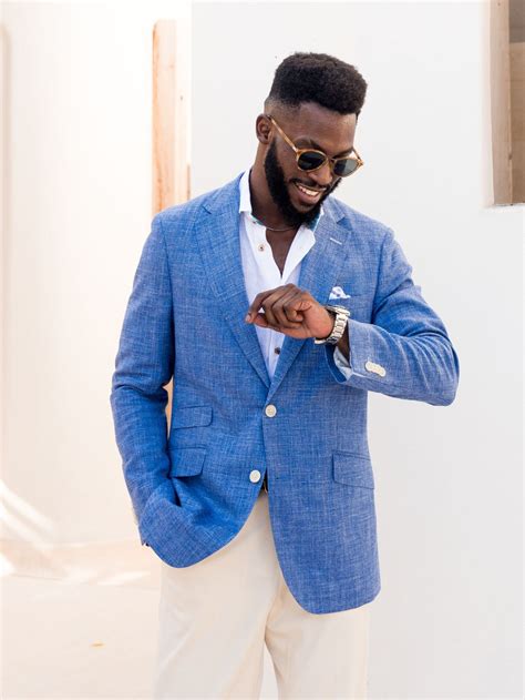 Men's Linen Blazer | Blue Linen Blazer for Men | Koy Clothing