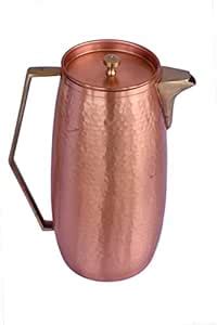 Buy DeKulture Handcrafted Pure Copper Jug Pitcher with Lid, Ideal ...