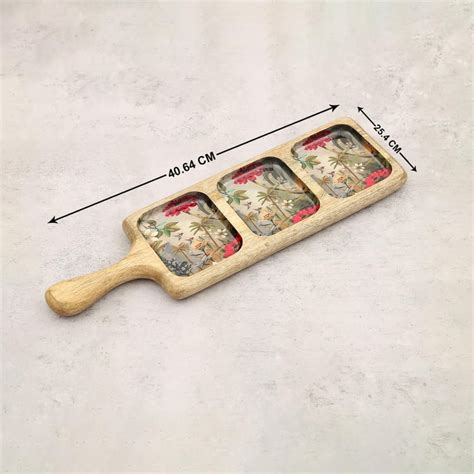 Buy INDIA CIRCUS March of the Blossoms Mango Wood Printed Compartment ...