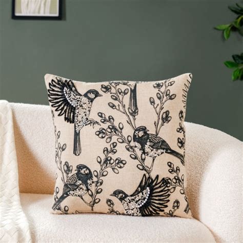 Flower Embroidered Couch Cushion Cover 16x16 Inch Online - Premium ...