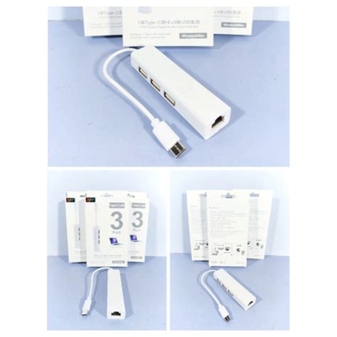 Jual Converter USB Type C to LAN XBT 1 Port Type C 3 Port USB HUB ...