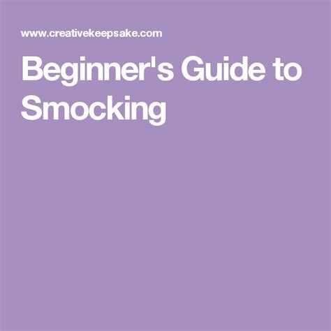 Image result for Beginning Smocking Tutorials