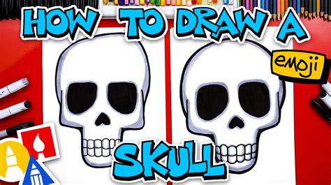 How To Draw A Skull Emoji - Art For Kids Hub