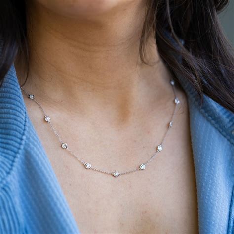 14K White Gold Diamonds by the Yard Necklace (2 CTW F-G SI)