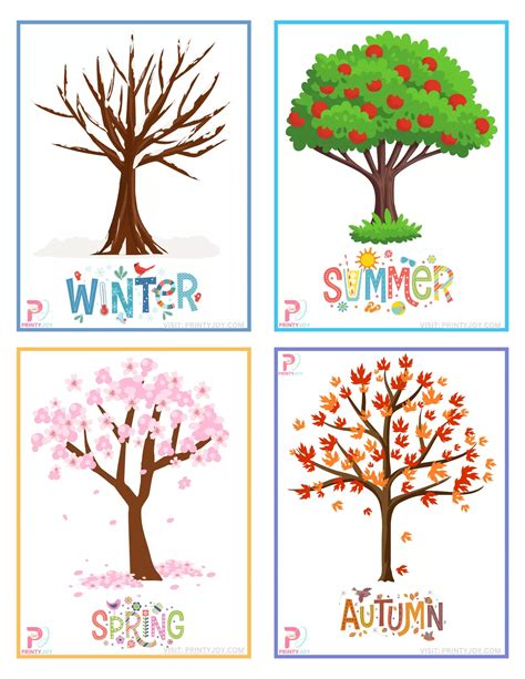 Four Seasons Flashcards Free Printable | Seasons activities, Seasons preschool, Seasons worksheets