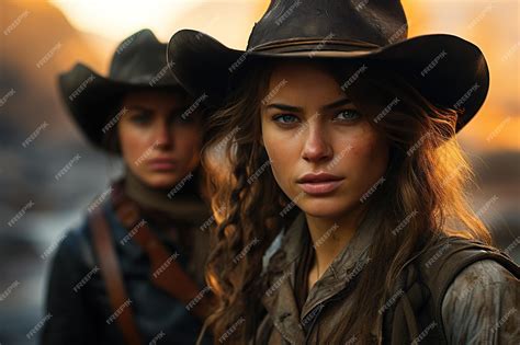 Premium AI Image | Wild West girls westerns outlaws and bandits ...