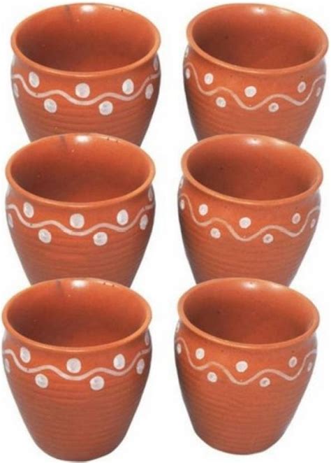 KRISHNA Pack of 6 Ceramic Kulhad Cups Price in India - Buy KRISHNA Pack ...