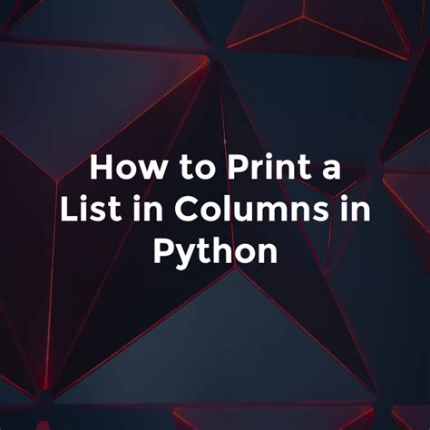 Print Columns Python 的图像结果