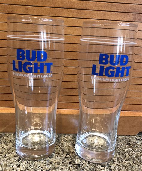 Set of 2 BUD LIGHT Premium Light Lager 16 oz Beer Glasses | eBay