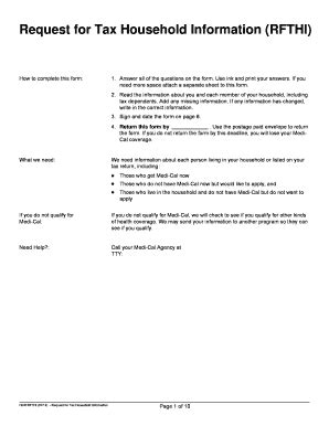 Request For Tax Household Information - Fill and Sign Printable ...