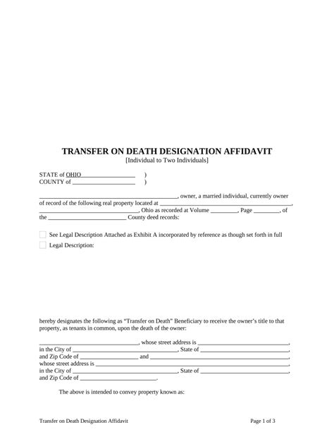 transfer death designation beneficiary Doc Template | pdfFiller