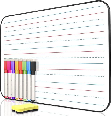 Amazon.com : DumanAsen Dry Erase Ruled Whiteboard, A4 Size Lined Double ...