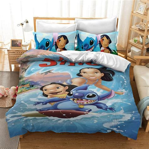 3D Disney Home Lilo and Stitch Bedding Set Quilt Cover Twin Bedroom ...