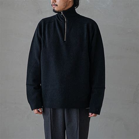【50%OFF】(th23w-34） / THE HINOKI (ザ ヒノキ) /WOOL HALF ZIP SWEATER(ウールハーフ ...