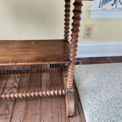 Antique 2 Tier Spindle Leg Side Table 32x18x24 | EstateSales.org