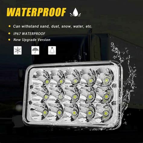 4X DOT Approved 4x6 LED Headlights Beam DRL for | Ubuy India