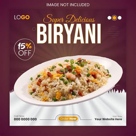Vector biryani or food social media post design | Premium Vector