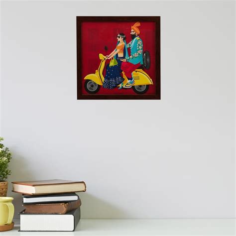 Buy Raisa-Scooter Multicoloured Printed Wooden Picture Frame - 33x33cm ...