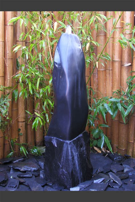 Marmor Komplettset Brunnen schwarz poliert 100cm - Komplettset ...